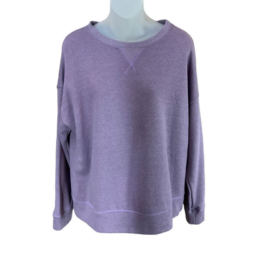 Everleigh Sweatshirt Crew Neck Lavender Purple Raised Trim Long Sleeves XXS